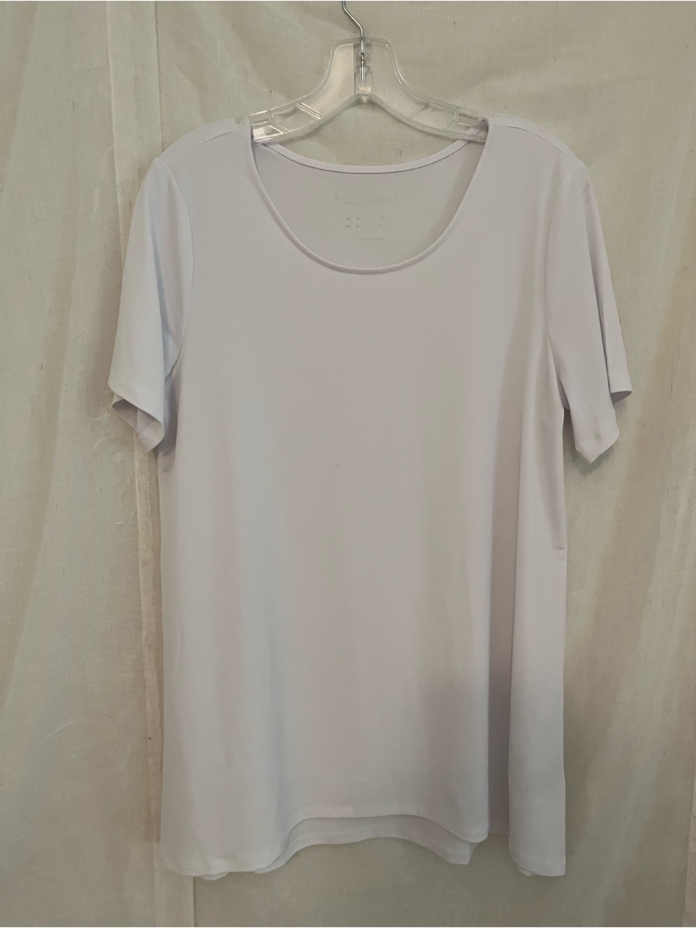Susan Graver Scoop Neck Short Sleeve Top - Light Gray